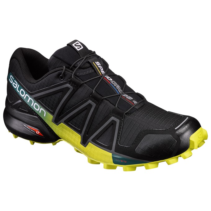 SALOMON UK SPEEDCROSS 4 - Mens Trail Running Shoes Black/Yellow,FGYQ20154